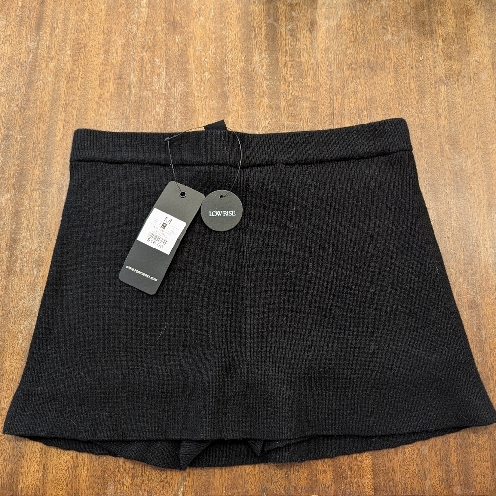 Ribbed Knit Mini Skort